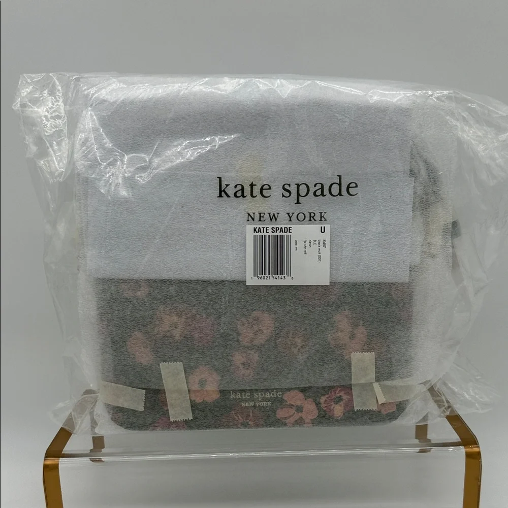 Kate Spade Devin Fall Poppies Flap Chain Wallet Black Multi